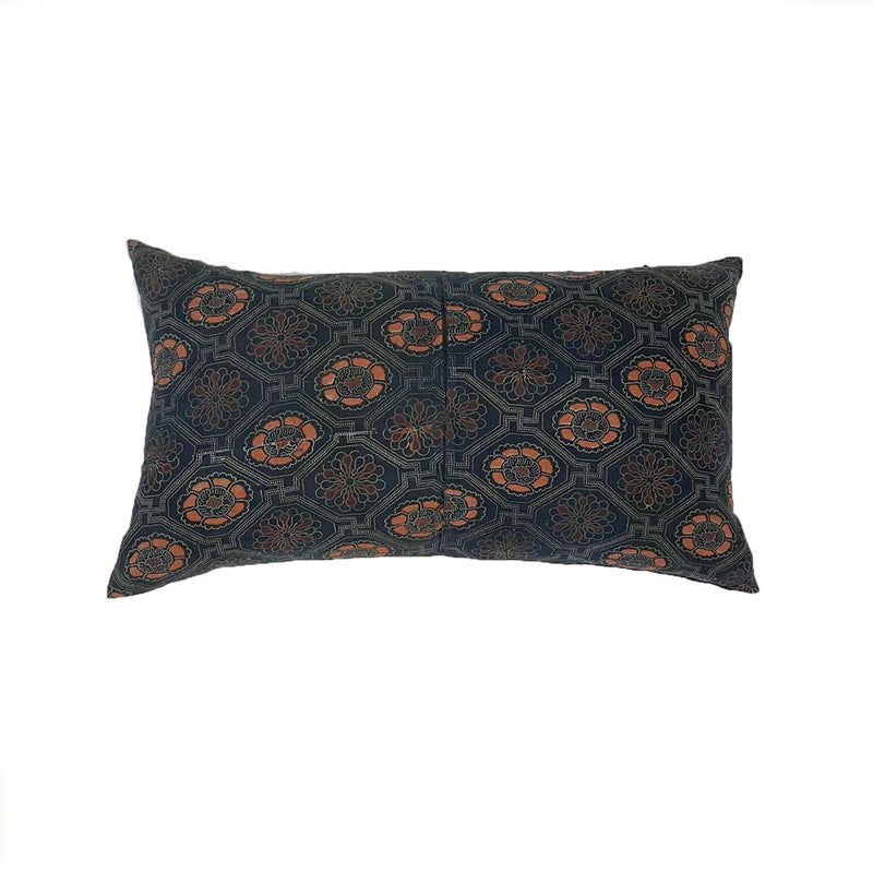 Japanese Resist Indigo Vintage Fabric Pillow (28.5x15)