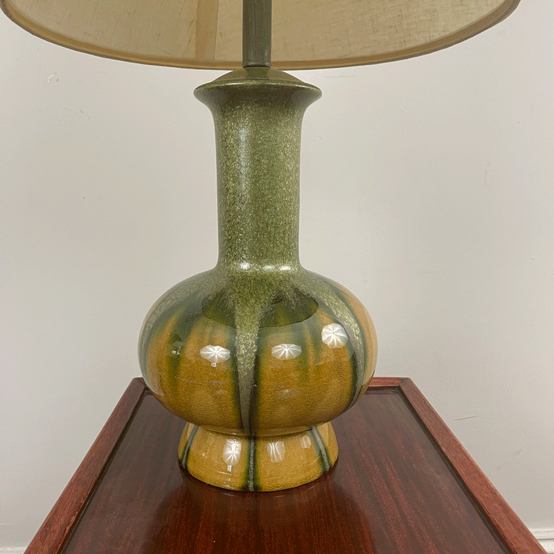 Antique Mid Century Glazed Lamp