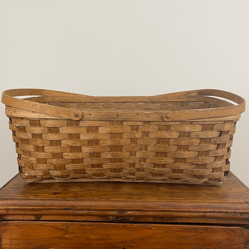 Antique Large Hickory Market Basket; C 1920&