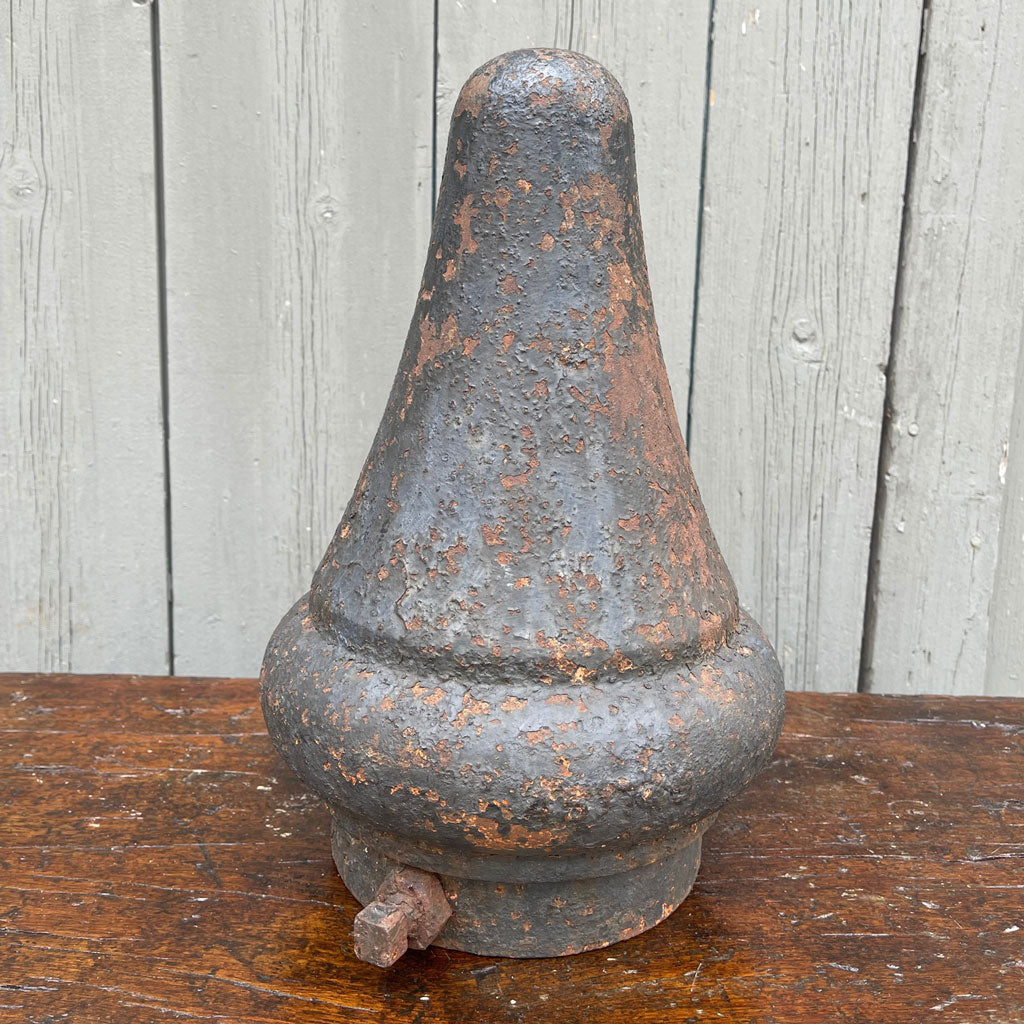 15" Cast Iron Industrial Finial, Garden Element