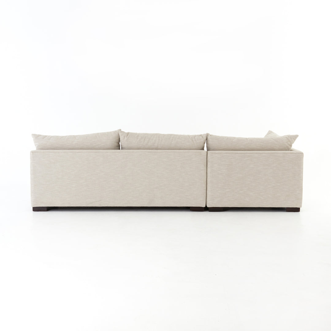 Graham 3 Pc Sectional Upholstered in Performance Fabric Ashby Oatmeal