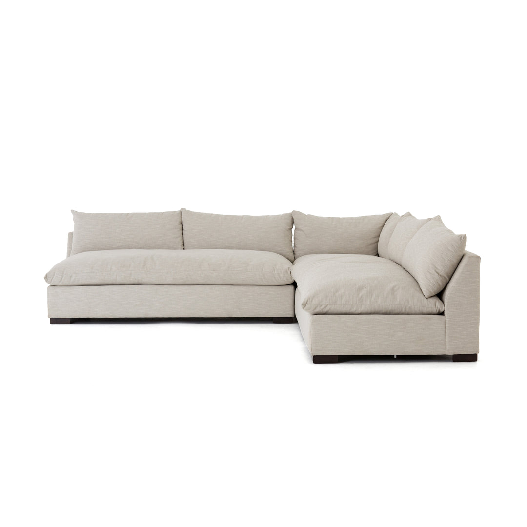 Graham 3 Pc Sectional Upholstered in Performance Fabric Ashby Oatmeal