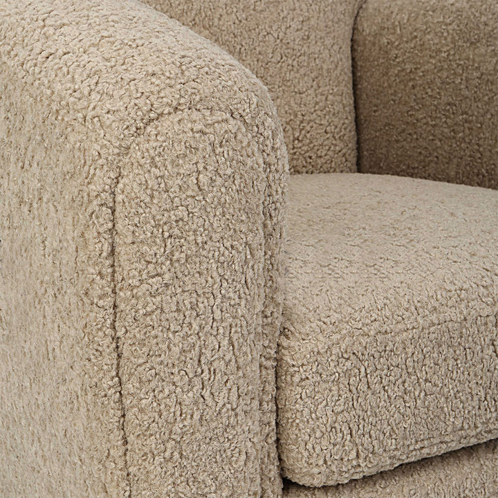 Thea Accent Chair Upholstered in Latte Faux Shearling