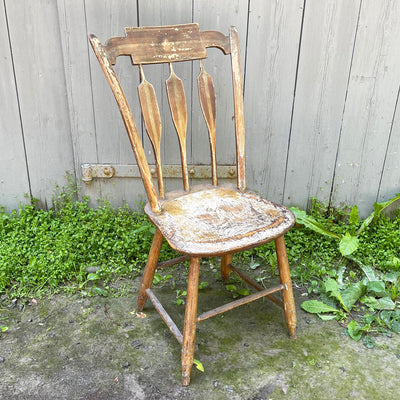 Vintage Paint Decorated Arrow Back Chair
