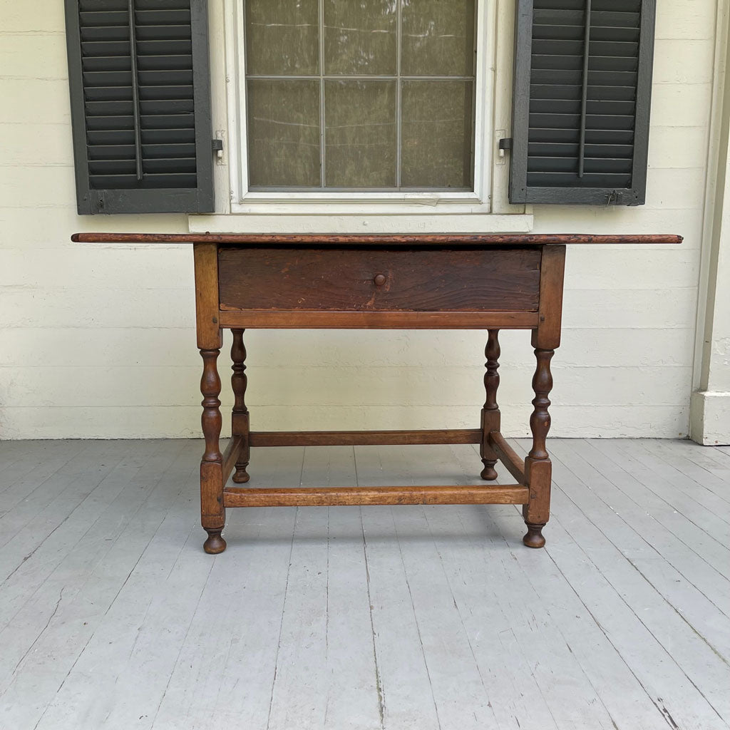 Antique Early 18th Century Stretcher-Base Tavern Table