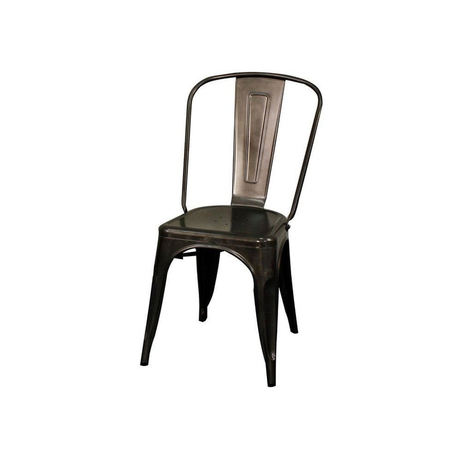 Metropolis Metal Side Chair in Gun Metal