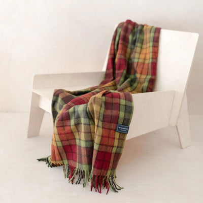 Recycled Wool Blanket in Buchanan Autumn Tartan - Small