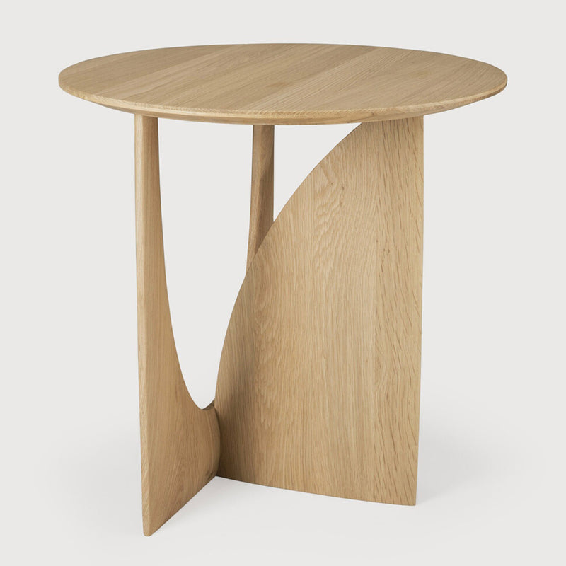 Oak Round Geometric Side Table by Ethnicraft