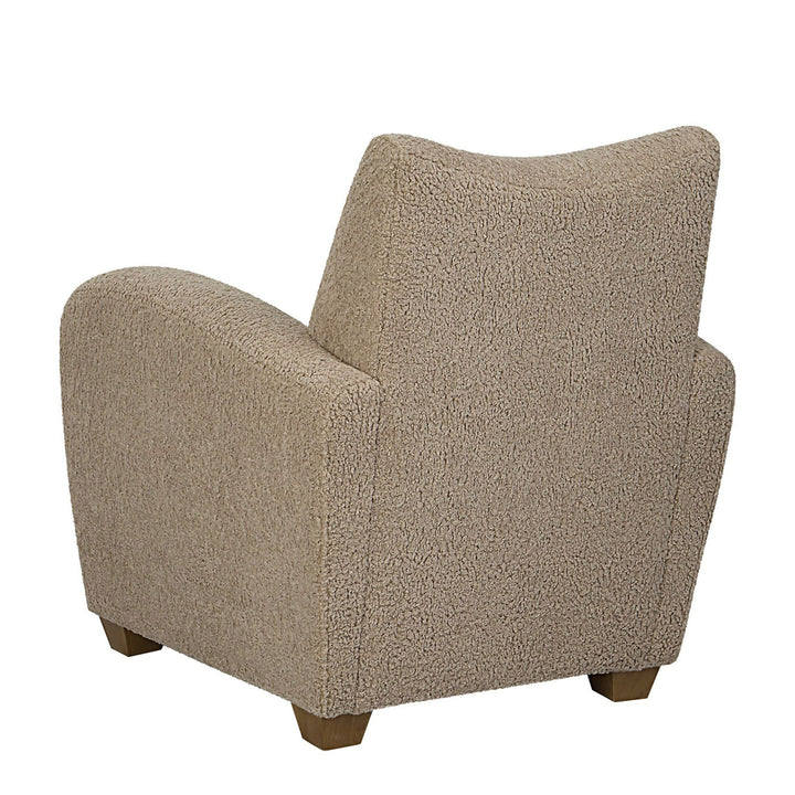 Thea Accent Chair Upholstered in Latte Faux Shearling