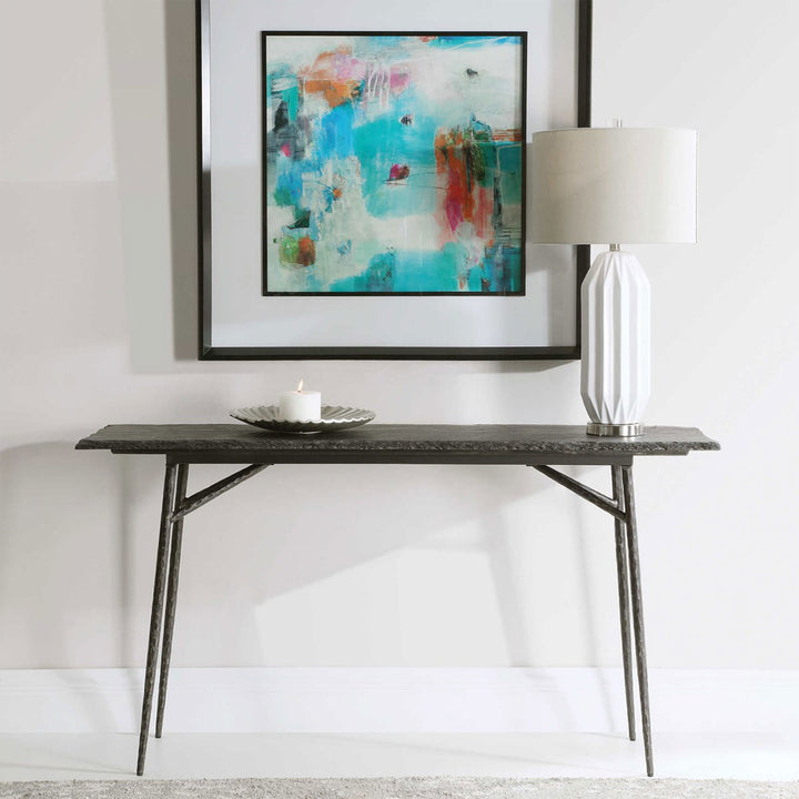 Kellan Slate and Iron Console Table (60")