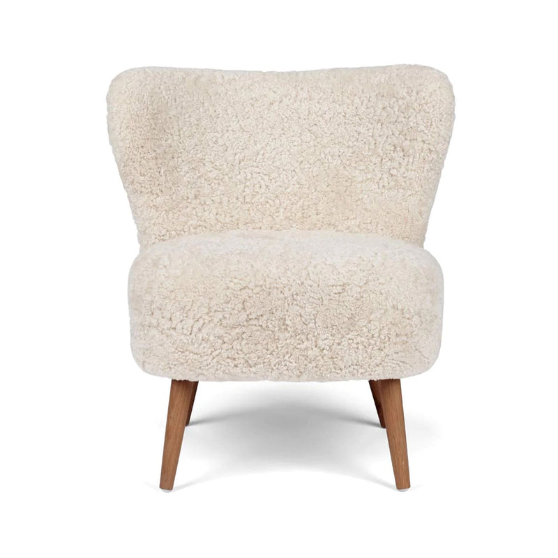 Emily Lounge Chair in Pearl Curly Wool by Natures Collection