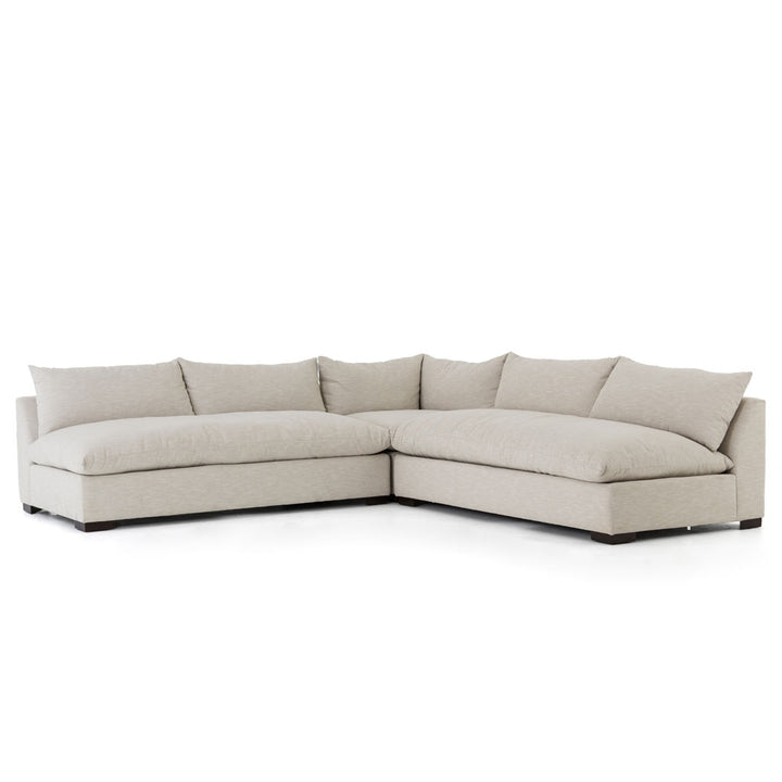 Graham 3 Piece Sectional in Ashby Oatmeal w/ Down Blend CushionsGraham 3 Pc Sectional Upholstered in Performance Fabric Ashby Oatmeal