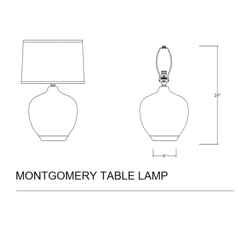 Montgomery Ceramic Table Lamp in Rustic White