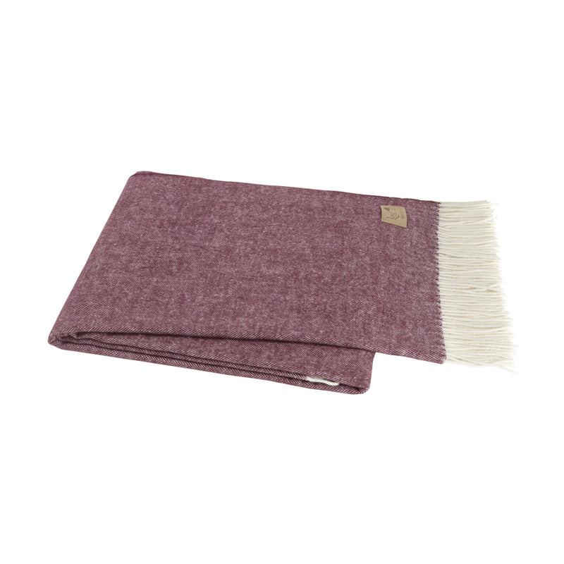 Italian Herringbone Throw in Merlot 