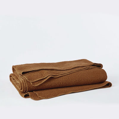 Cascade Organic Matelasse Blanket in Rust