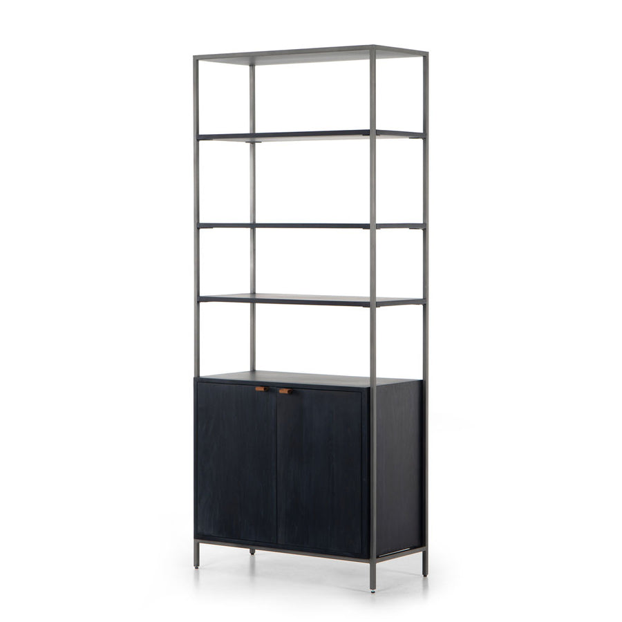 Trevor Modular WIDE Bookcase in Black Wash Poplar