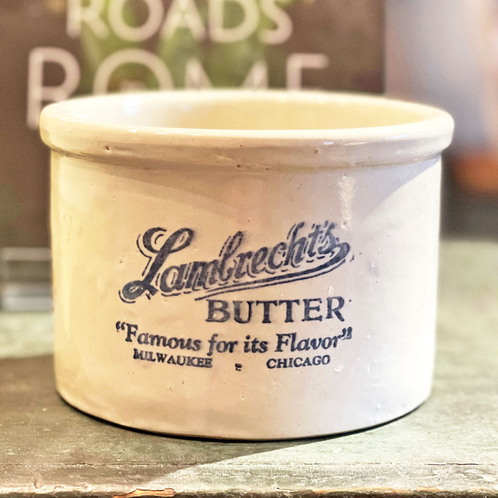Vintage "Lambrecht's" Butter Crock