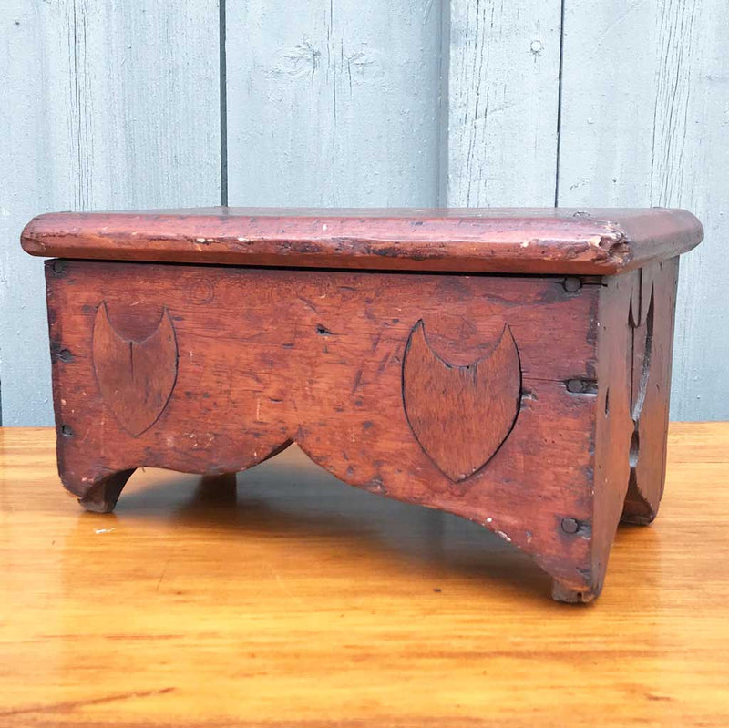 Vintage Red Vermont Foot Stool